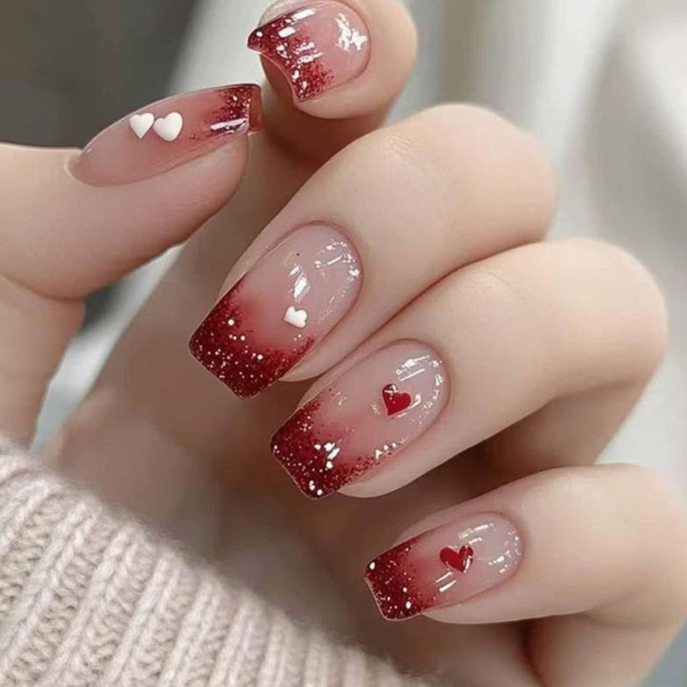 Artificial nails with Romantic Heart Design Stornfield