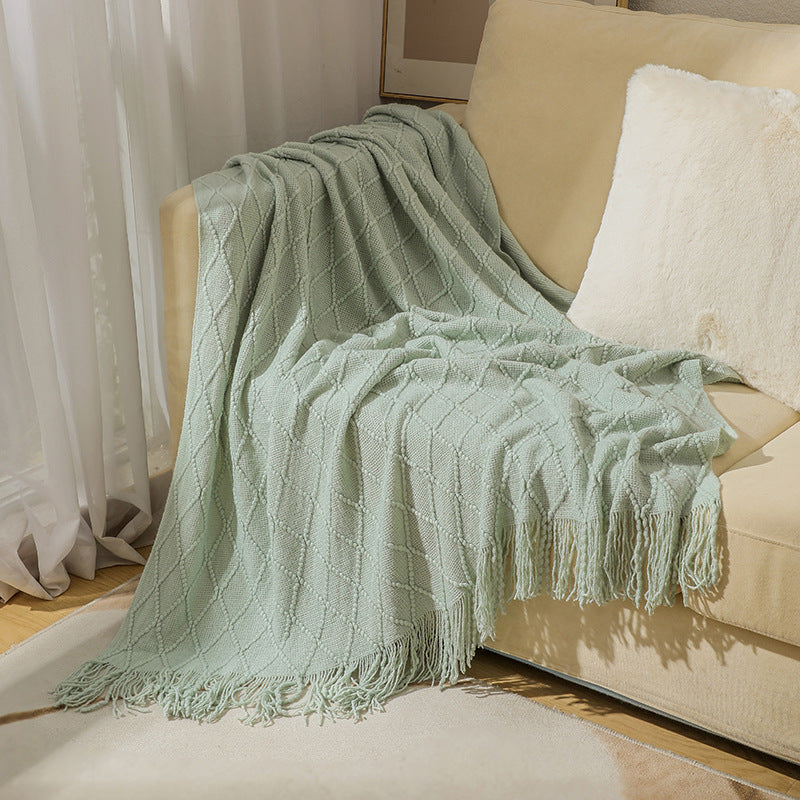 Women’s knitted blanket with textured wave pattern Stornfield