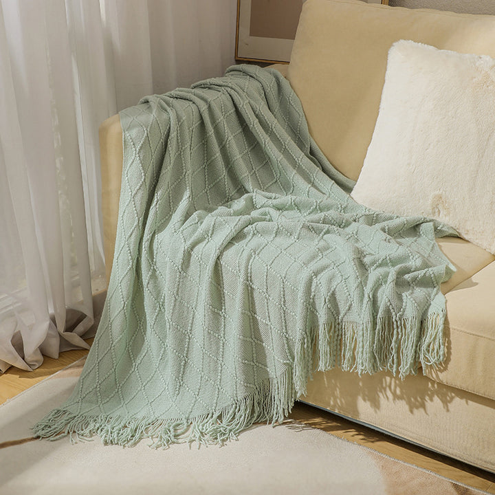 Women’s knitted blanket with textured wave pattern Stornfield