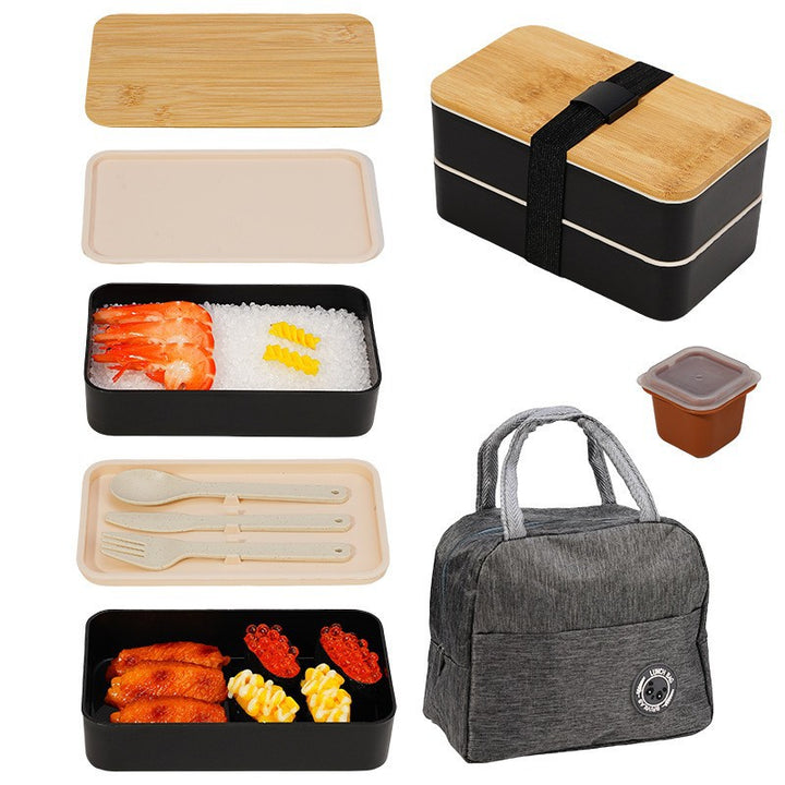 Multi-Layered Bamboo Lunch Container