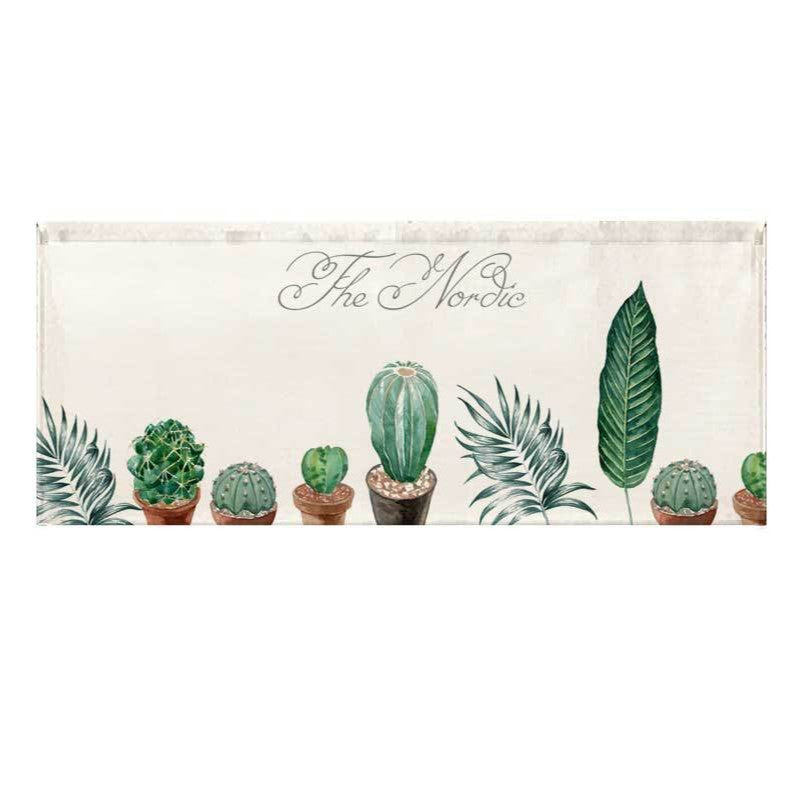 Printed Succulent Watercolor Runner Rug Mat for Kitchen and Entry