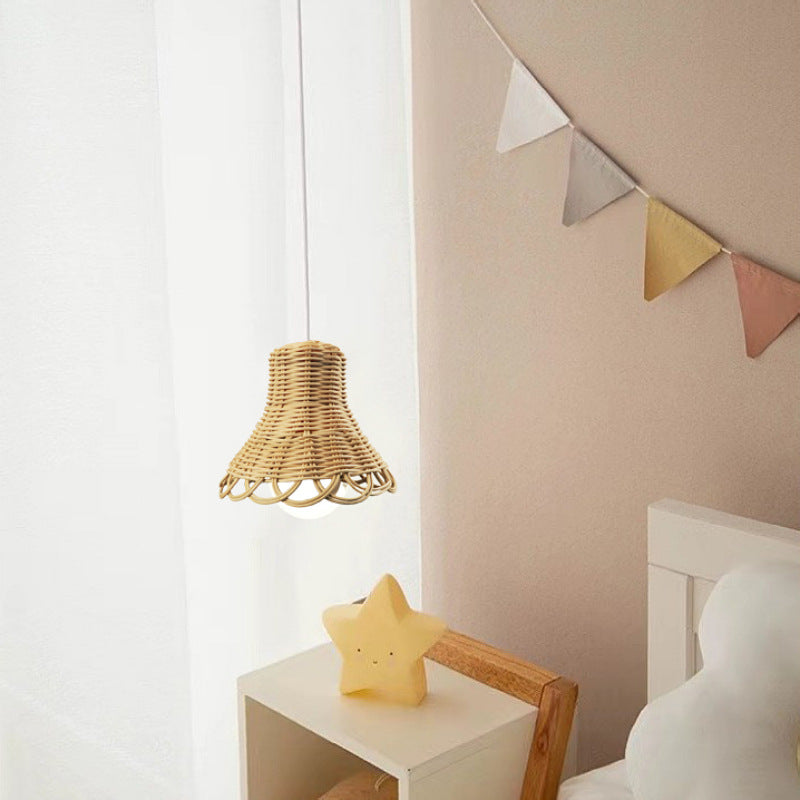 Handmade hanging lamp made of natural material Stornfield