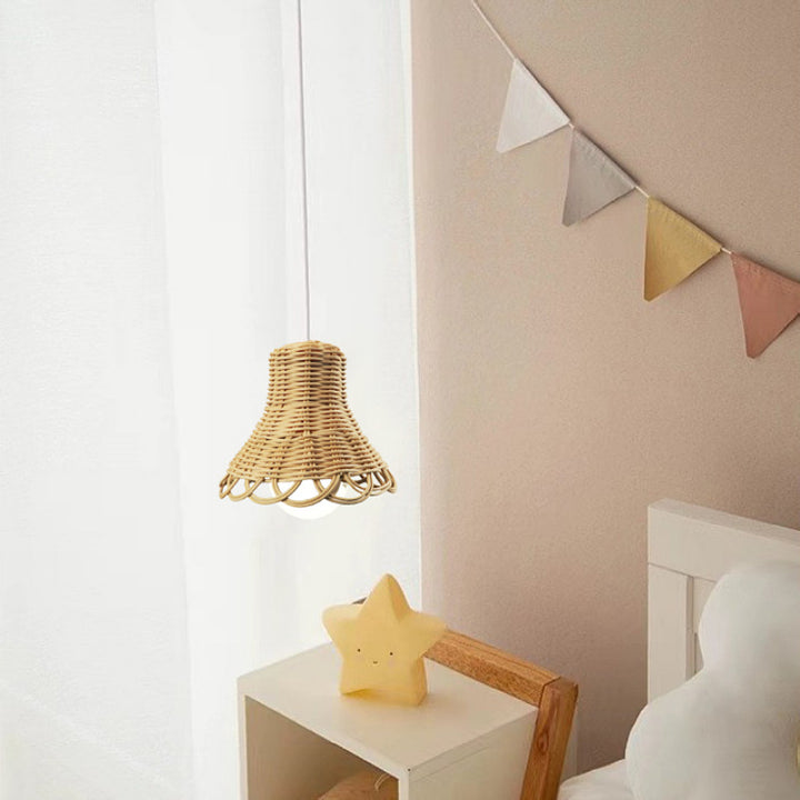 Handmade hanging lamp made of natural material Stornfield