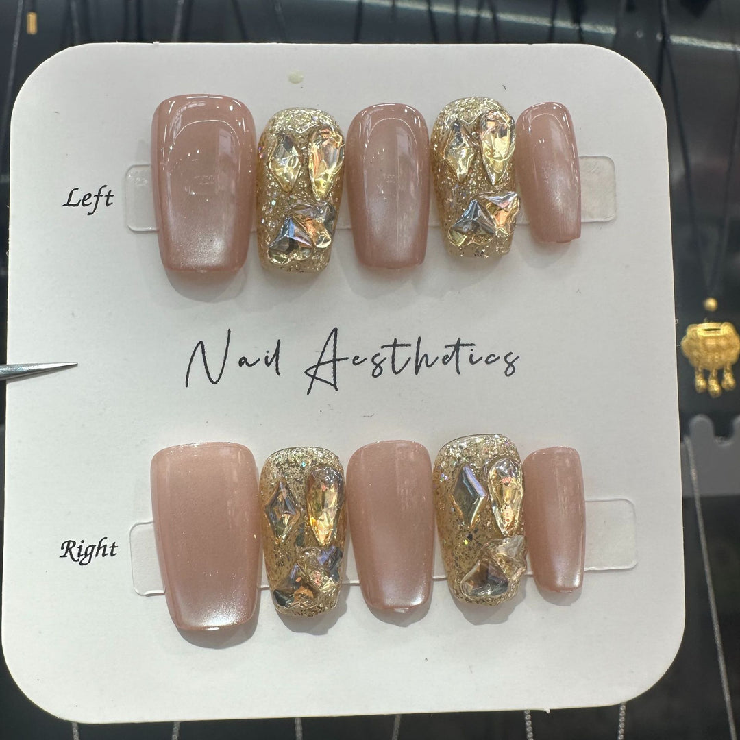 Artistic Rhinestone Press-On Nails Stornfield