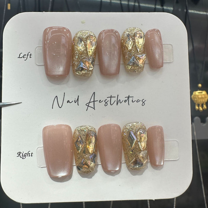 Artistic Rhinestone Press-On Nails Stornfield