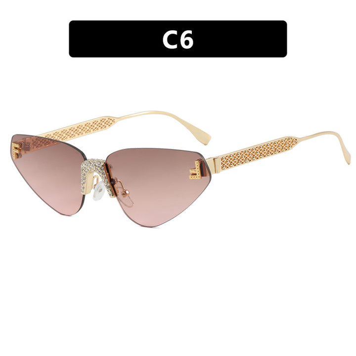 Women Designer Cat Eye Sunglasses with Sparkling Rhinestone Embellishment Stornfield