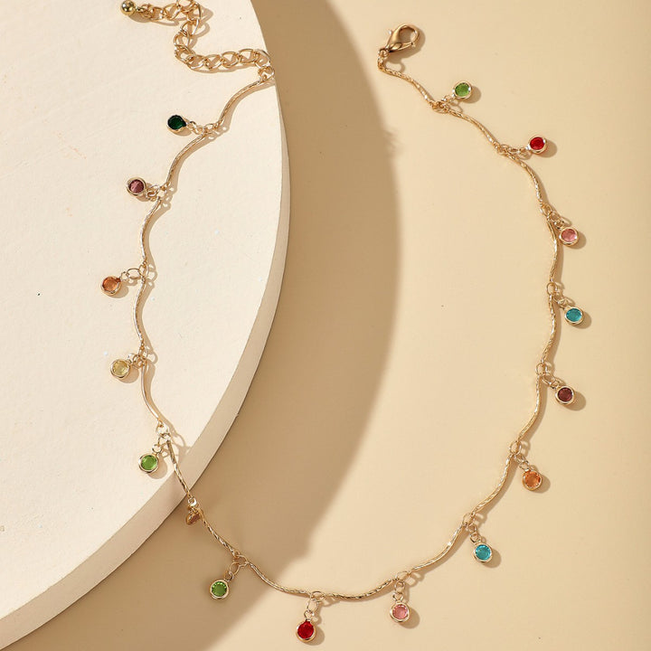 Gold-Plated Gemstone Charm Necklace Stornfield