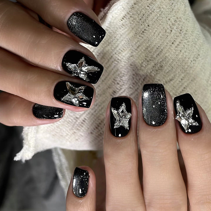Glamorous Artificial Nail Tips with Rhinestone Details Stornfield
