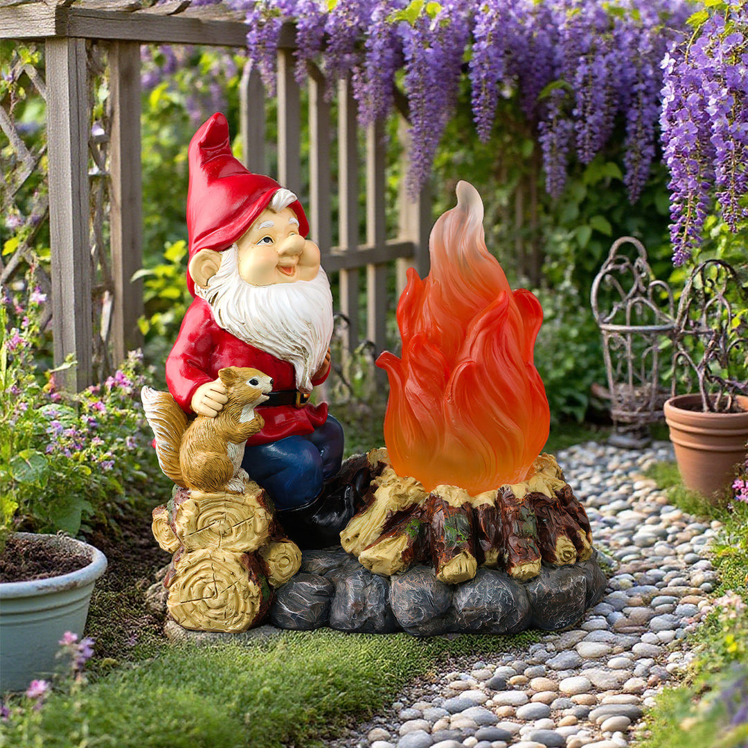 Whimsical Campfire Gnome Figurine