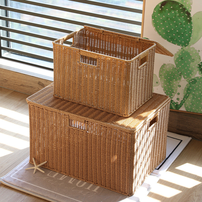 Unisex Multifunctional Storage Box made of natural wicker Stornfield