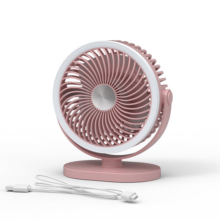 Ladies portable table fan with LED ring lighting Stornfield