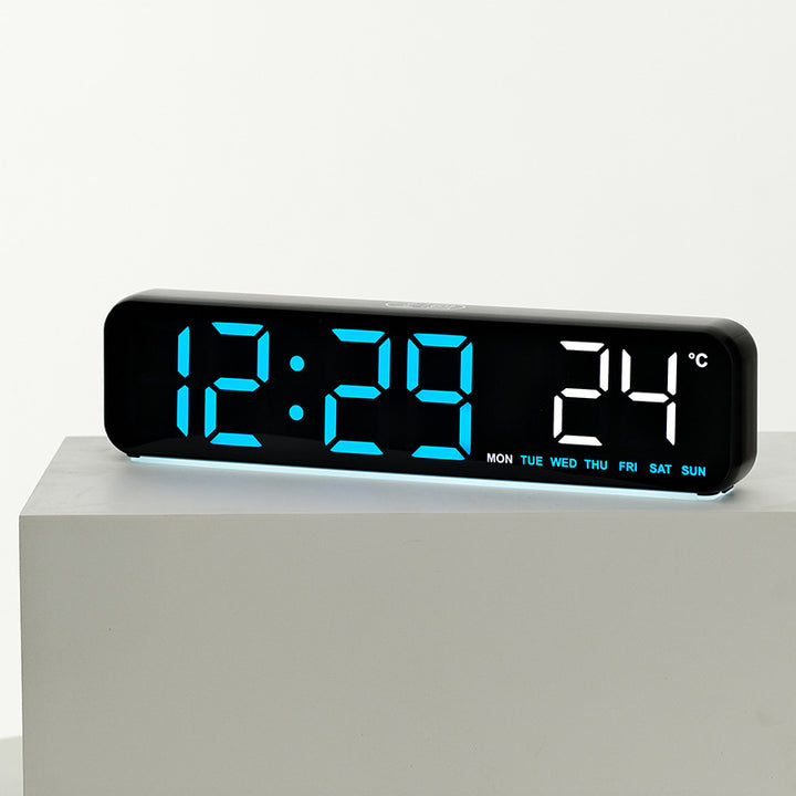 Digital LED alarm clock with temperature and day of the week digits Stornfield