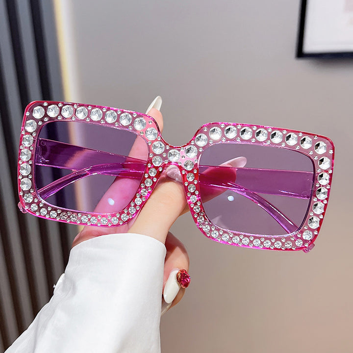 Glamorous Rhinestone-Embellished Square Sunglasses Stornfield