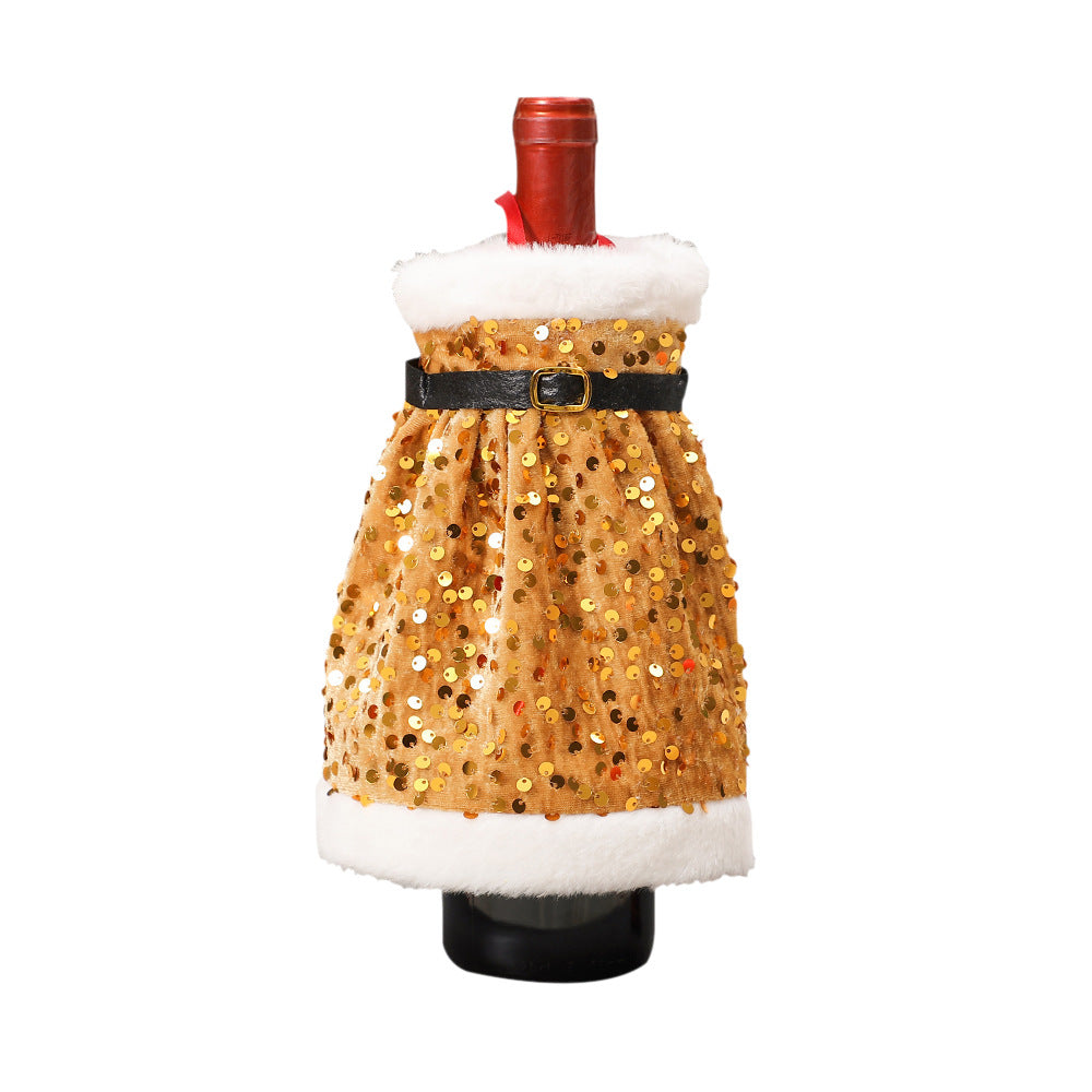 Festive wine bottle decoration cover