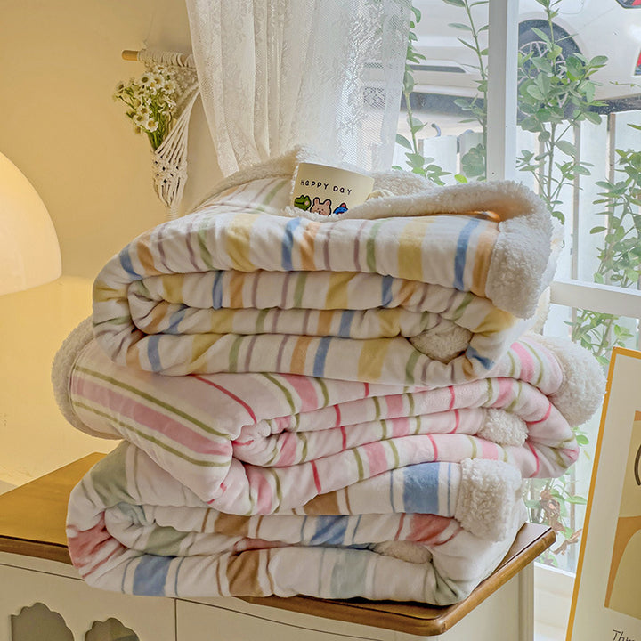 Sherpa Reversible Plush Throw Blanket