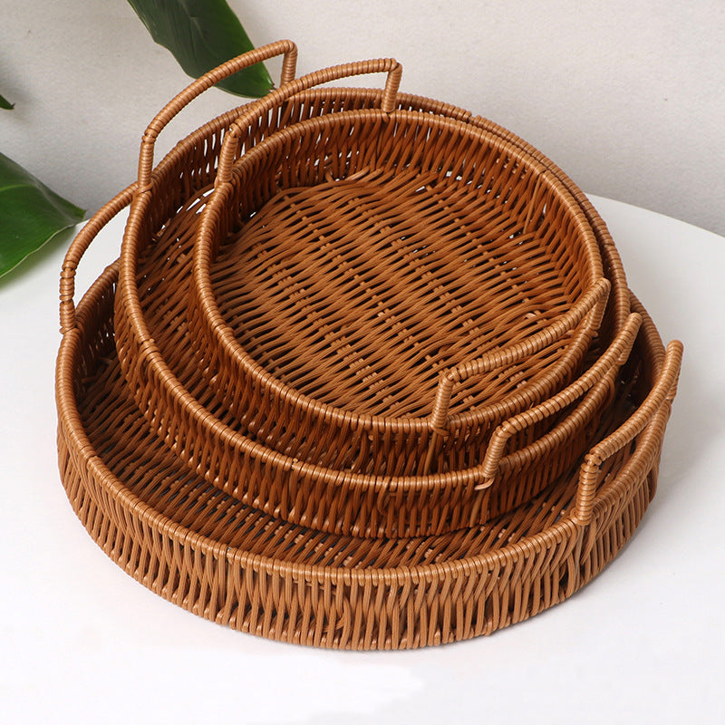 Round Wicker Serving Tray Stornfield