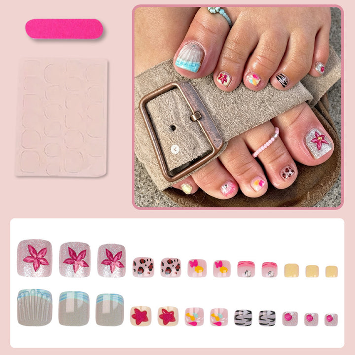 Artificial Nail Set with Playful Summer Designs Stornfield