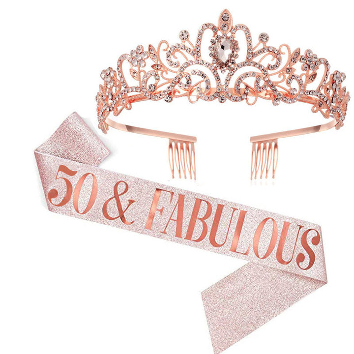 Women's Glamorous Anniversary Crown with Elegant Banner Stornfield
