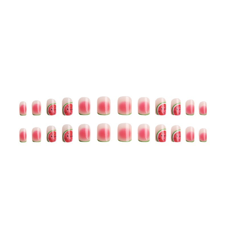 Creative acrylic nail set with watermelon pattern Stornfield