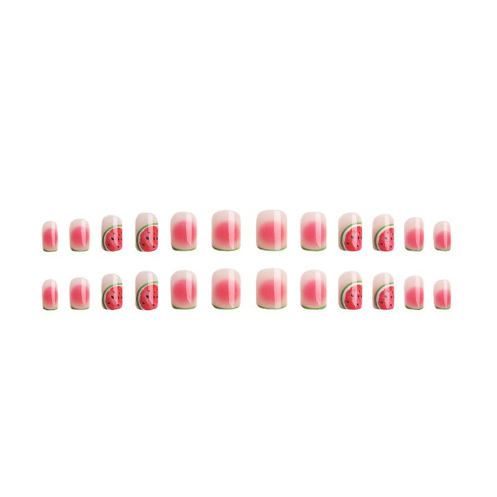 Creative acrylic nail set with watermelon pattern Stornfield