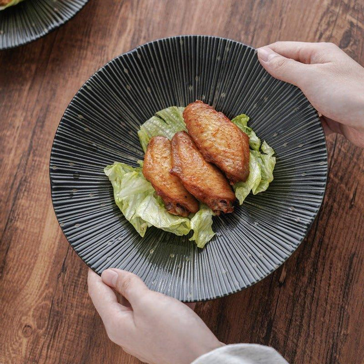 Handcrafted Japanese Mino Ware Ceramic Wrinkled Plates | Stornfield