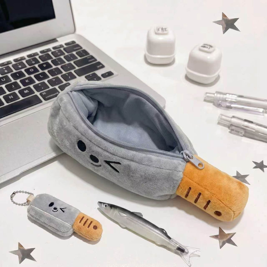 Plush Cartoon Popsicle-Themed Pencil Case