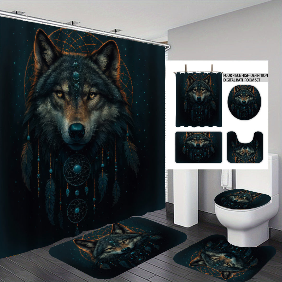 High-Definition Wolf-Themed Bathroom Décor Set Stornfield