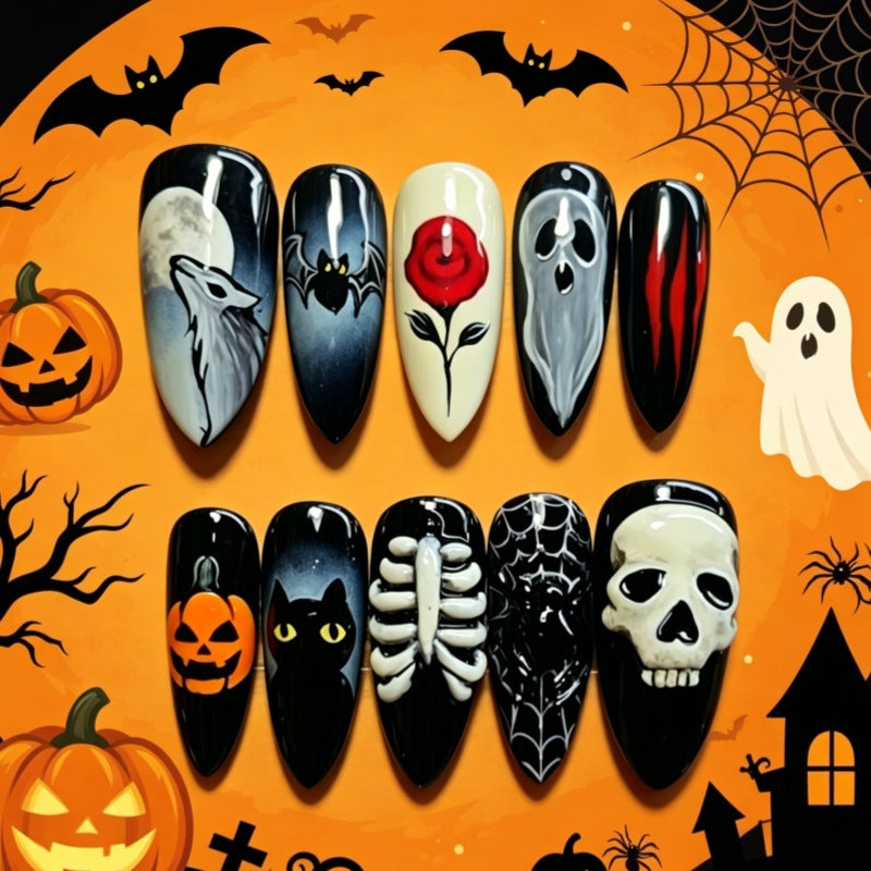 Halloween-Themed Decorative Press-On Nail Set Stornfield