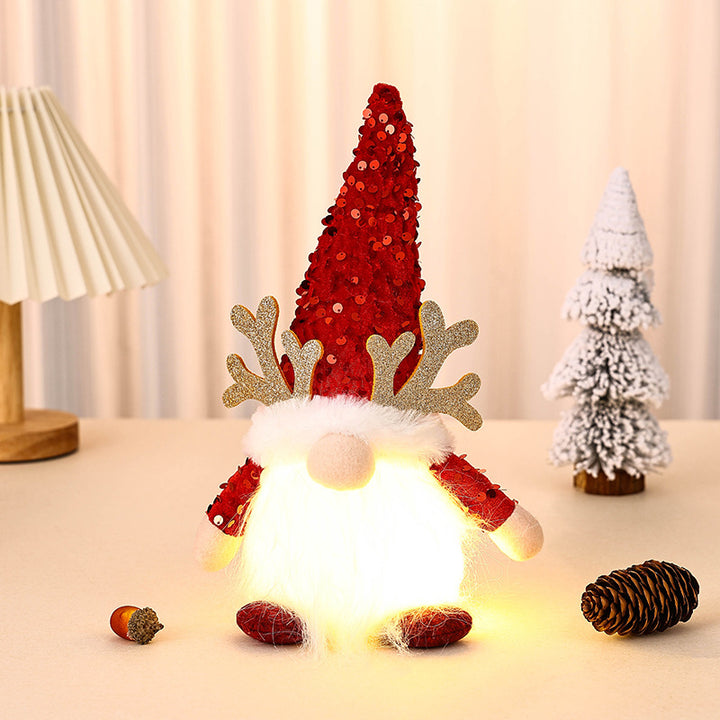 Decorative Christmas gnome figure with LED lighting Stornfield