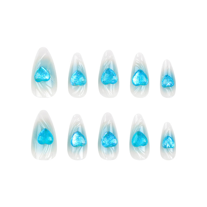 Artful Stiletto Nails with Heart Design Stornfield