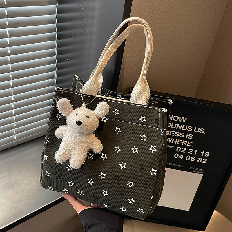 Casual Star-Patterned Mini Tote Bag