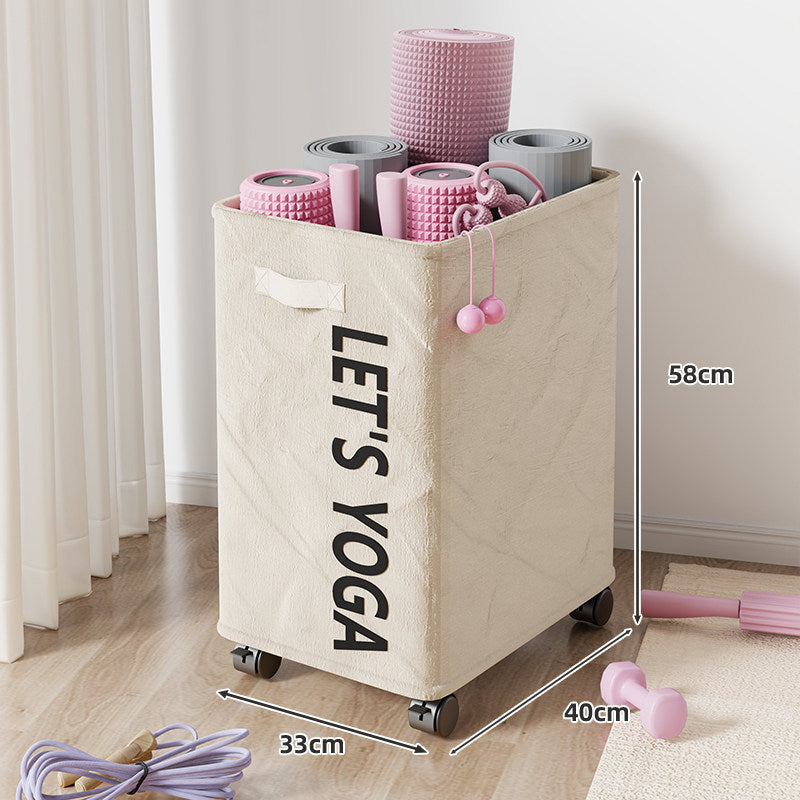Rolling Yoga Mat and Foam Roller Storage Cart