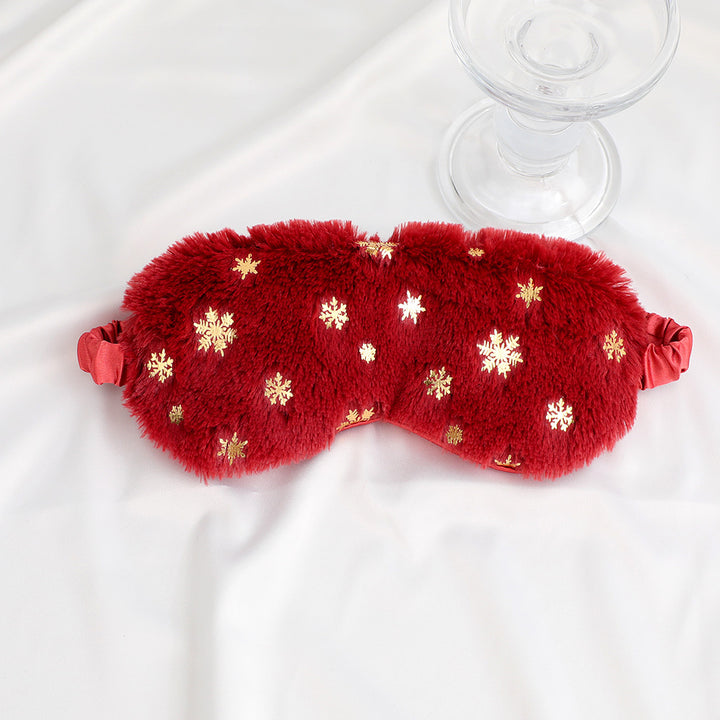 Unisex soft eye mask made of faux fur with festive motif embossing Stornfield