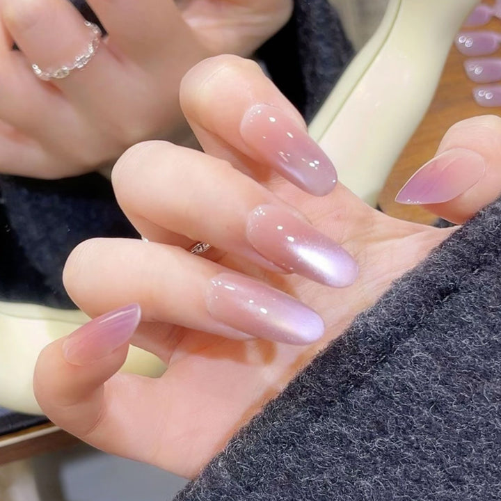 Artificial nail set with elegant ombre design and glossy finish Stornfield