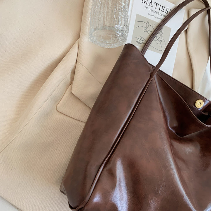 Sleek Vegan Leather Tote Bag