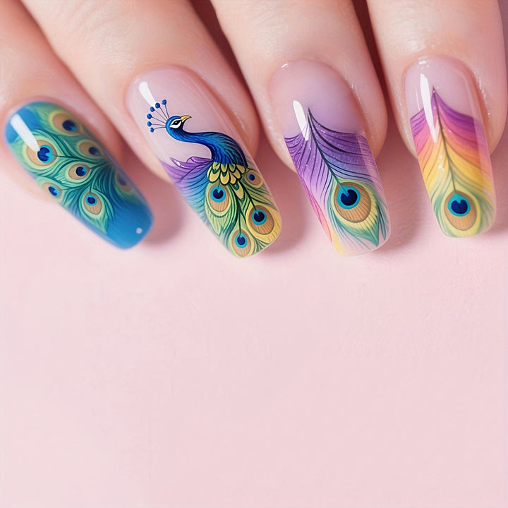 Creative Nail Art with Peacock Design Stornfield