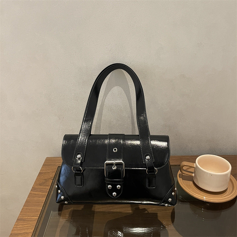 Structured Faux Leather Handbag