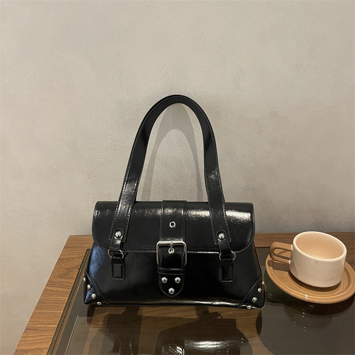 Structured Faux Leather Handbag