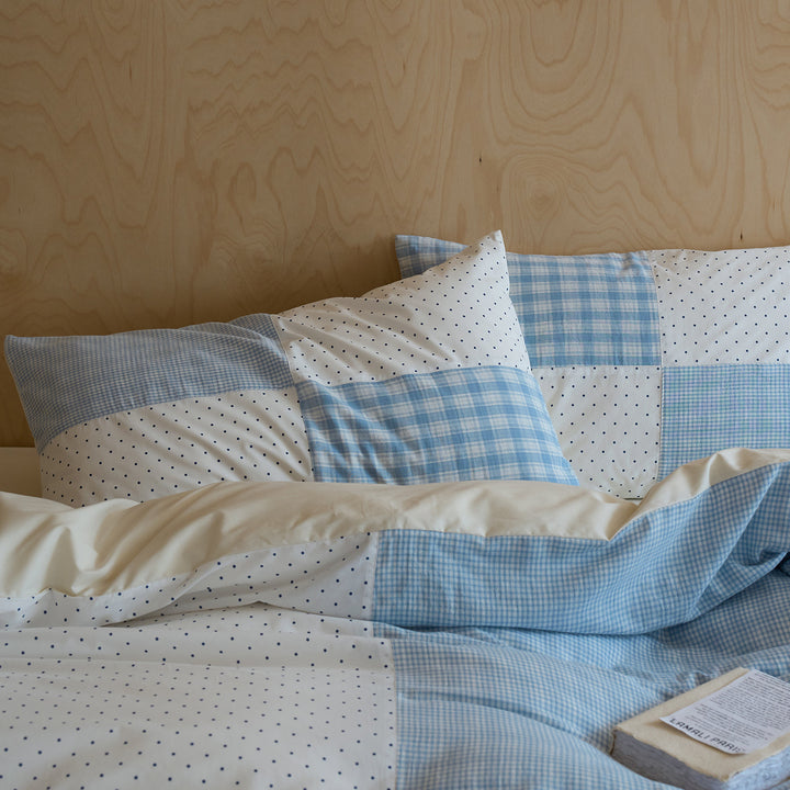 Reversible Brushed Cotton Gingham & Dot Duvet Cover Set