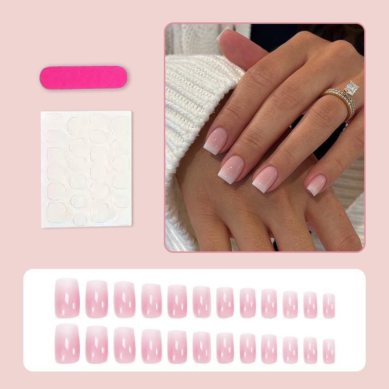 Acrylic nail set with luxurious French tips and elegant shine Stornfield