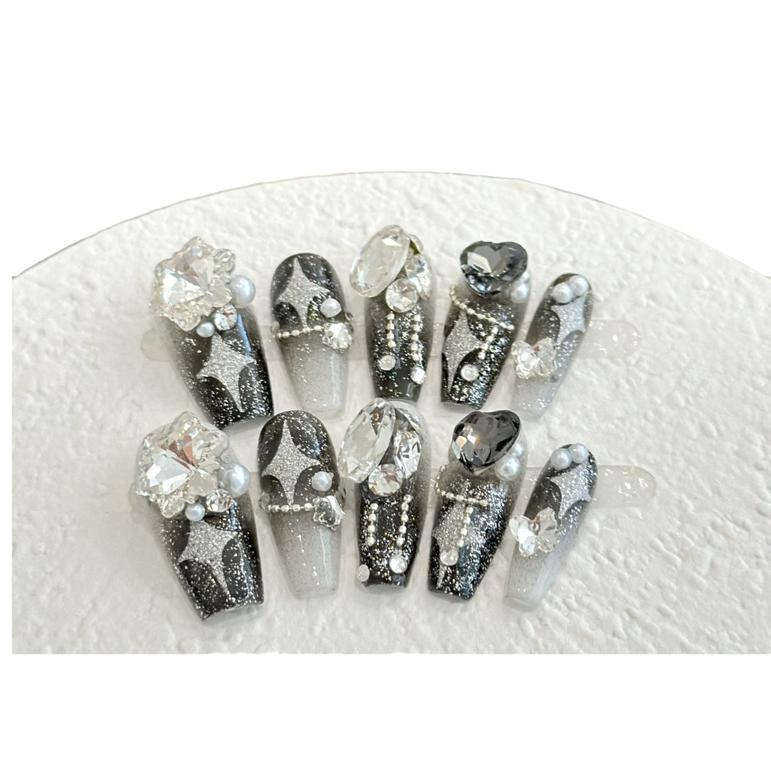 Artistic Glittering Press-On Nail Set