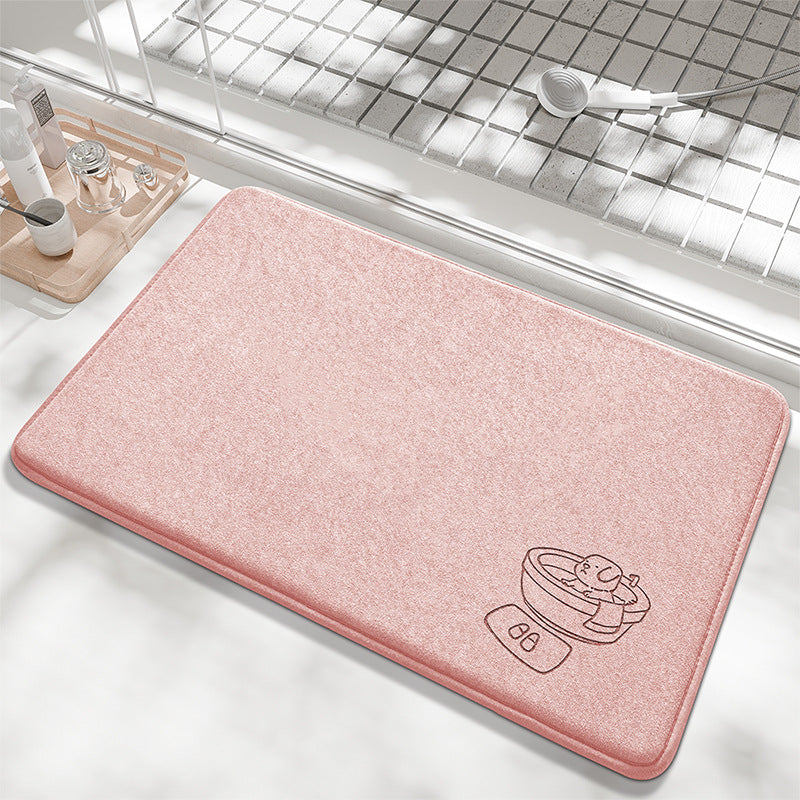 Playful Bunny Design Bath Mat Stornfield