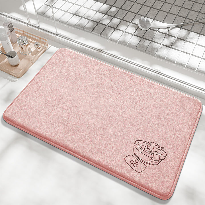 Playful Bunny Design Bath Mat Stornfield