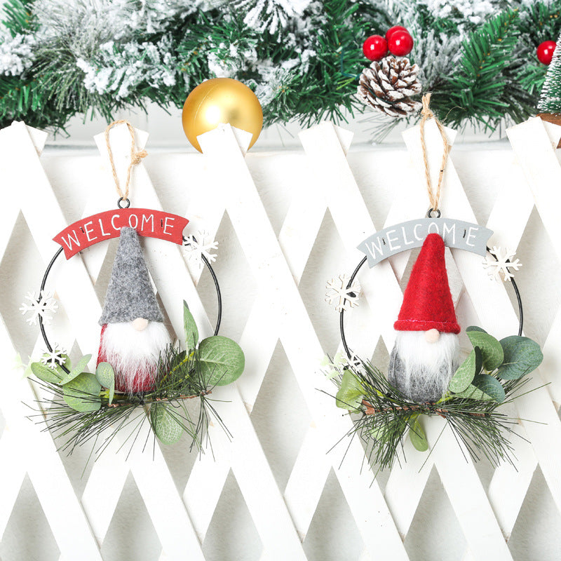 Decorative Christmas wreath with gnome motif Stornfield