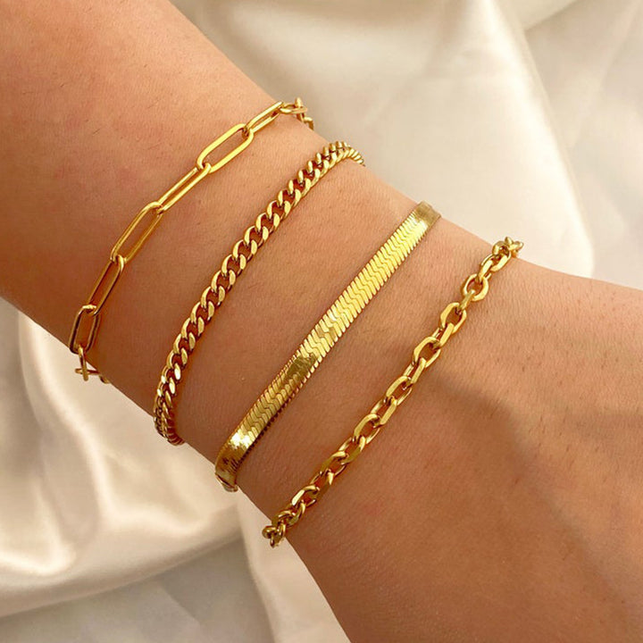 Layered Gold Chain Bracelet Set Stornfield