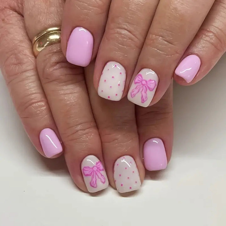 Decorative Bow-Accent Press-On Nails Stornfield