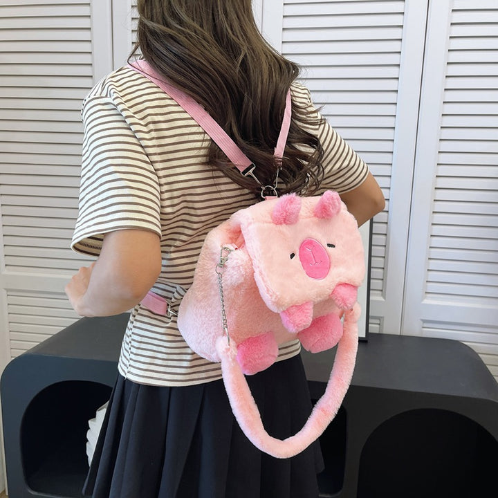 Plush shoulder bag with animal motif and shoulder strap Stornfield
