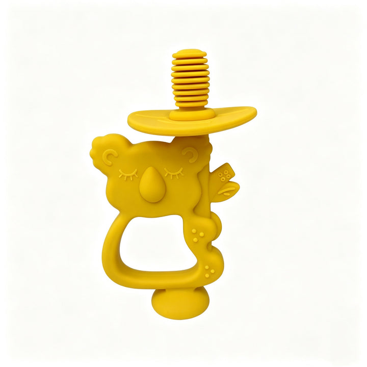 Silicone Koala Teething Ring with Ribbed Nipple and Ergonomic Handle