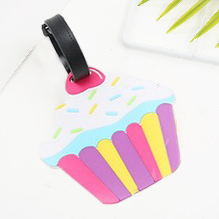 silicone novelty donut luggage tag with adjustable buckle strap and embossed sprinkle design Stornfield