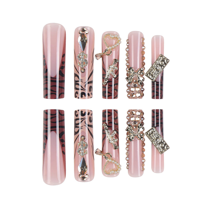 Glamorous Stiletto Press-On Nails with Decorative Accents Stornfield